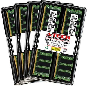 A-Tech 256GB 8x 32GB 4Rx4 PC4-19200 ECC Load Reduced LRDIMM Server Memory RAM - Picture 1 of 5