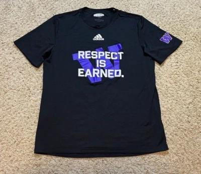 Washington Huskies Adidas Team Issue Player Worn Tee Shirt Size Large Burton #35 - Image 1 of 4