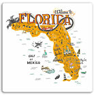 2 x 10cm Florida Map Vinyl Stickers - USA Travel Sticker Laptop Luggage #17278