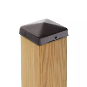 ZAUNKAPPE ECKIG PFOSTENKAPPE PYRAMIDE STAHL SCHWARZ PULVERBESCHICHTET 91 x 91 MM - Bild 1 von 4