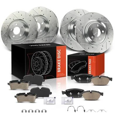 12 rotores perforados delanteros y traseros nuevos y pastillas de freno de cerámica para Audi A6 Quattro S7 Foto 1 de 4