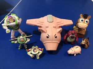 DISNEY Toy Story FISHER PRICE HAMMS EVIL DR PORKCHOP SPACESHIP Lot Buzz Bullseye