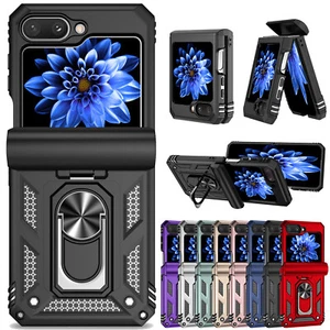 For Samsung Galaxy Z Flip 6/5/4 Heavy Duty Amor Ring Stand Case Shockproof Cover - Picture 1 of 82