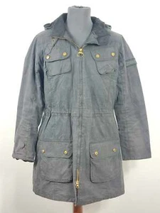 Parka Barbour International da donna cerato nero Uk14 - Lady Waxed Jacket wit... - Foto 1 di 10