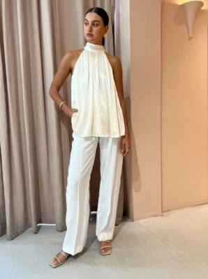 BNWT Shona Joy High Neck Sleeveless Blouse Cream 6 - image 1 of 4