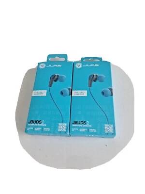 (2)JLab JBuds 2 Signature Earbuds  Marine Noise Isolate 3 Size Tips Comfort Fit - Image 1 of 3