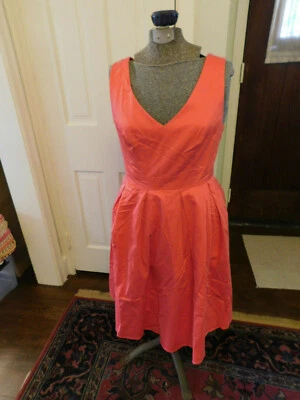 Modcloth Fervour Retro Coral Fit N Flare Dress w Pockets Sz M EUC Beautiful! - Image 1 of 4