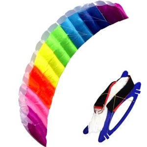 Dual Line Rainbow Umbrella Kite Double Power Sport Beach Kite Outdoor Sports - Picture 1 of 10