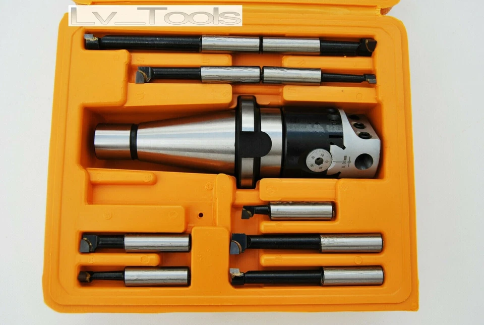 LV SET TESTA TESTINA FRESA BARENO ALESATORE ISO40 1 1/2 18 9 PZ ALESARE UTENSILI