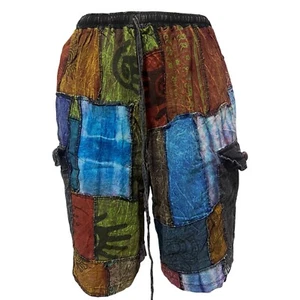 Pantalones Cortos Patchwork Hechos a Mano 100% Algodón Unisex Cómodos Ligeros Correr Únicos - Imagen 1 de 14