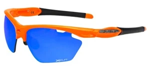 OCCHIALE SPORTIVO XFUN GLASSES XF01 ARANCIO FLUO-LENTE BLU SPECCHIATA - Picture 1 of 1