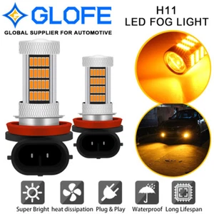For Audi A3 A4 A5 A6 A8 TT Q5 S5 Bright Amber LED H11 Fog Light Bulbs 92SMD-4014 - Picture 1 of 7