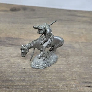 1990 Masterworks Zinn Ende des Trails indianische indianische Figur Statue - Bild 1 von 5