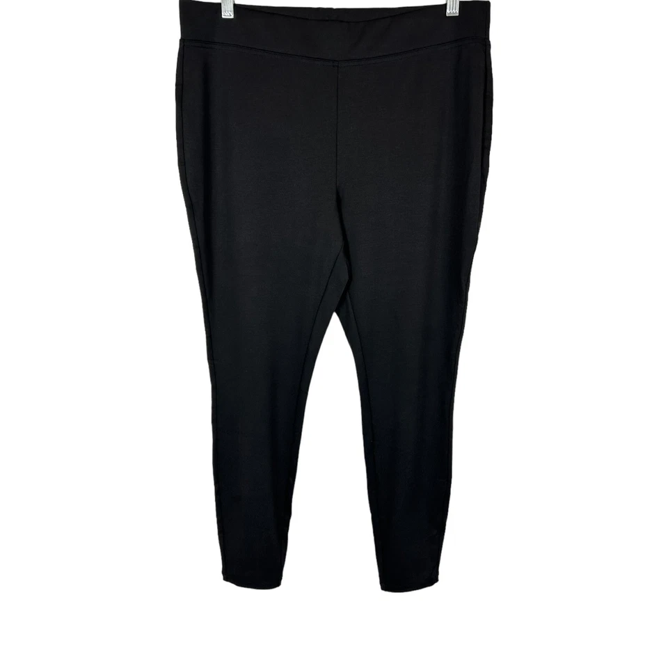 Leggings Isaac Mizrahi Regular 24/7 Elastizados Tejido Estribo Negro Jet Talla Grande Foto 1 de 2