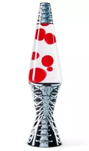 17 Inch Clear Liquid Red Wax Lava Lamp, 32 Ounce Skeleton Inspired Motion Light - Picture 1 of 2