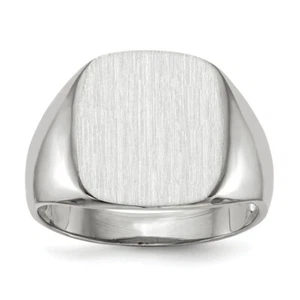 10K White Gold Mens Custom Engraved Signet Ring Handmade Personalized Monogra... - Picture 1 of 70