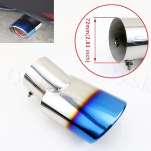 Universal 72mm 2.8" Inch Caliber Car Tail Exhaust Rear Muffler Tailpipe Tip Trim - Foto 1 di 9