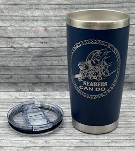 Vaso de acero inoxidable US Navy Seabees 20 OZ color azul marino envío gratuito - Imagen 1 de 1