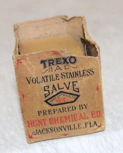 JACKSONVILLE FLA MEDICINE BOTTLE BOX TREXO SALVE NO BOTTLE RARE - Picture 1 of 10