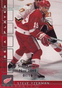 2001-02 BAP Memorabilia Chicago Sun Times Ruby #15 Steve Yzerman