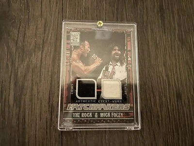 The Rock & Mick Foley WWF WWE All Access Fleer 2002 Authentic Event Worn Shirts  - Image 1 of 2