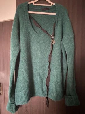 Diesel Feminino M Verde Medalhão Malha Luxo Estilo Casual Quente Outono Inverno Usado - Imagem 1 de 4