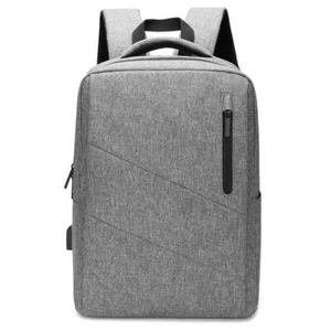 Anti Theft Usb Backpack For Business & School - Gray - Picture 1 of 11