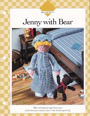 JENNY WITH BEAR Crochet Doll Toy PATTERN Vanna's Afghan Crochet Favorites - Image 1 of 2