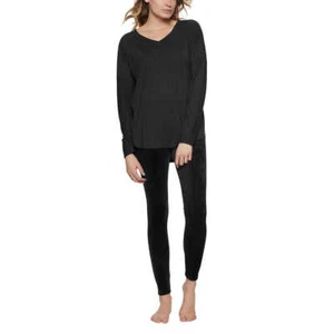 box 19) Felina Women's Ladies’ Velour Lounge Set, Sleepwear black gray medium - Picture 1 of 1