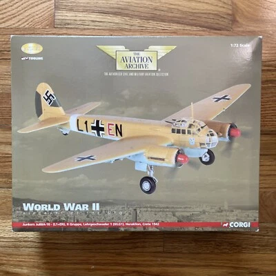 Corgi Aviation AA36701 Junkers Ju88A-10 (L1+EN) Heraklion Crete 1942 1:72 Scale - Image 1 of 4