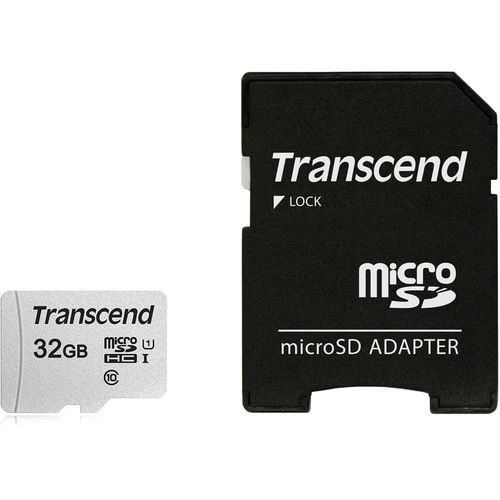 Transcend Micro SD 32GB Class 10 Memory + Adapter for Phones Drones Dashcam  - Image 1 of 3