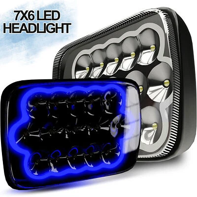 Par de faros LED DRL de haz alto/bajo DRL para camioneta Chevy Toyota Mr2 5x7 7x6 pulgadas Foto 1 de 4