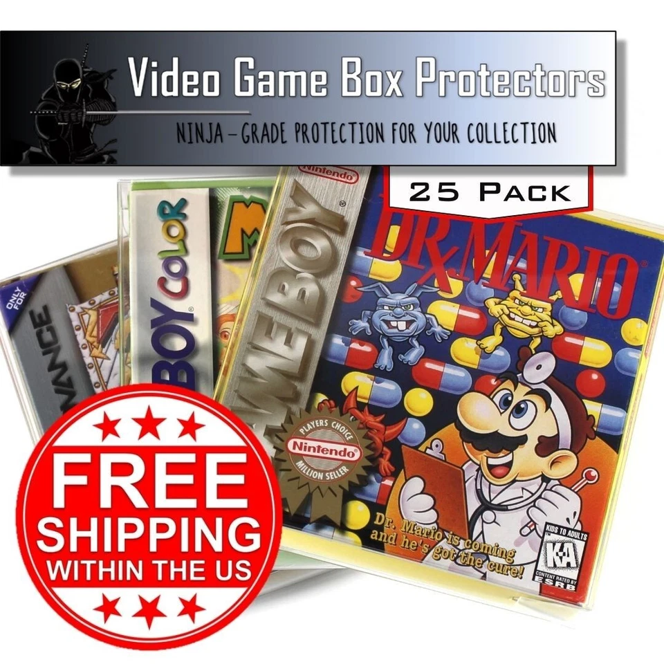 25 Gameboy Virtual Boy Box Protectors clear sleeves Protector CIB protective - Image 1 of 4