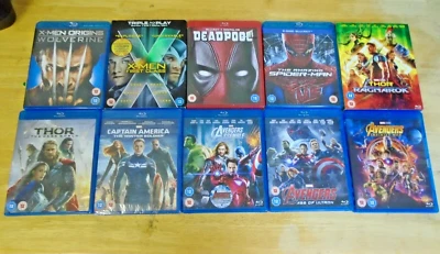 Marvel Bundle (Thor, Avengers etc) - 10x Blu-ray - Region B - One Still Sealed - Image 1 of 4