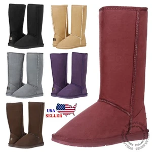 NUEVAS Botas de Nieve Para Mujer Forradas de Vellón Botas de Nieve Planas a Media Pantorrilla para Invierno - Imagen 1 de 36