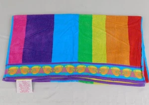 Vintage Jay Franco Sun-Sational Regenbogen Streifen tropische Fische Strandtuch #7999 - Bild 1 von 7