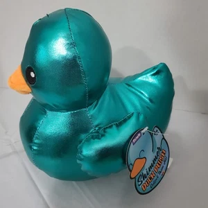 🦆 Neu mit Etikett Ploofs schimmernde Ente Plüsch türkis glänzend Jeep blau-grünlich kostenloser Versand - Bild 1 von 13