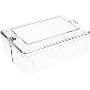 Pioneer Plastics Clear Rectangular Container, 6.75" W x 4.8125" D x 2.375" H - Picture 1 of 5