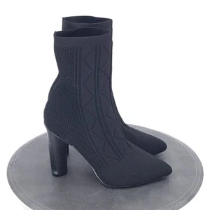 Catherine Malandrino Womens Sz 9 Black Stretch Ankle Booties Comfort High Heels - Picture 1 of 8