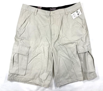 Pantalones Cortos PLUGG Flex Para Hombre Carga Talla 38 Caqui Marrón Bolsillos Exterior Patinador Papá Nuevos con Etiquetas Foto 1 de 4