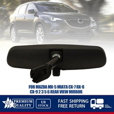NEW For Mazda MX-5 Miata CX-7 RX-8 CX-9 2 3 5 6 B37F-69-220C Rear View Mirror - Изображение 1 из 4