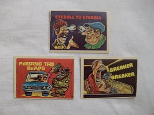 (3) 1978 DONRUSS CB CONVOY CODE STICKERS w/BREAKER BREAKER,FEEDING THE BEARS,EYE - Picture 1 of 2