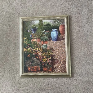 Giclée eines Bordeaux Gartenmarktes 20”x16” Gemälde von Sandy Hageman Öl Leinwand - Bild 1 von 14