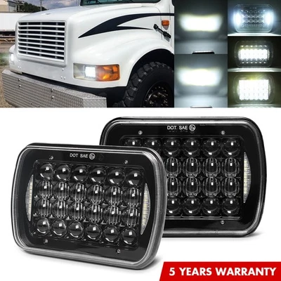 Par de faros LED DRL para International Harvester 4700 4900 8100 9900 7x6 5X7" Foto 1 de 4