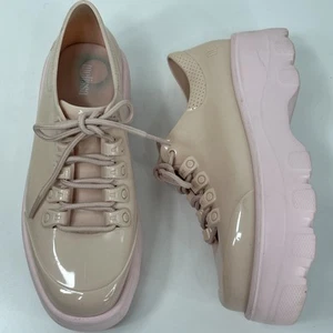 Melissa Women’s Platform Sneakers Sz 8 Pink Jelly Kick Off Lace-up Chunky Padded - Picture 1 of 8