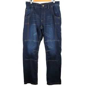 TORQUE Mens Lined Motorcycle Jeans Denim Riding Pant Size L Impact Protectors Vg - Picture 1 of 24
