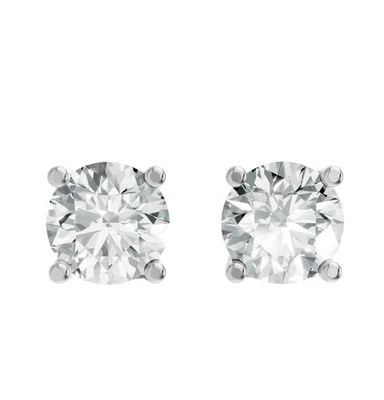 Round Shape Lab Grown Diamond 4-prong Push-Back Studs in 10K / 14K Gold - Image 1 of 4