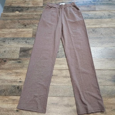 Pantalones Quacker Factory para mujer tiro alto bolsillos talla XXS marrón Foto 1 de 4