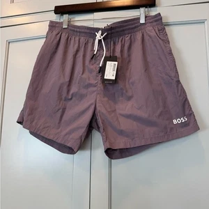 Hugo Boss Men's Starfish Beach Swim Trunks Plum Quick drying fully lined READ - Picture 1 of 10