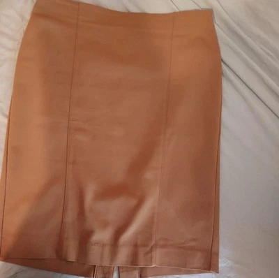 Falda Lápiz Tostada 8 Algodón Spandex Elastizada Otoño Negocios Informal Van Husen Foto 1 de 4